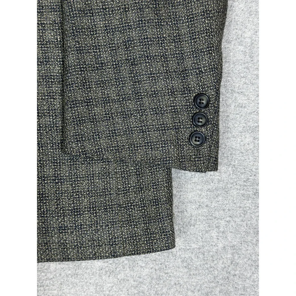 Vito‎ Rufolo Blazer Mens 44 Long Gray Check Wool Silk Made in Italy Sport Coat